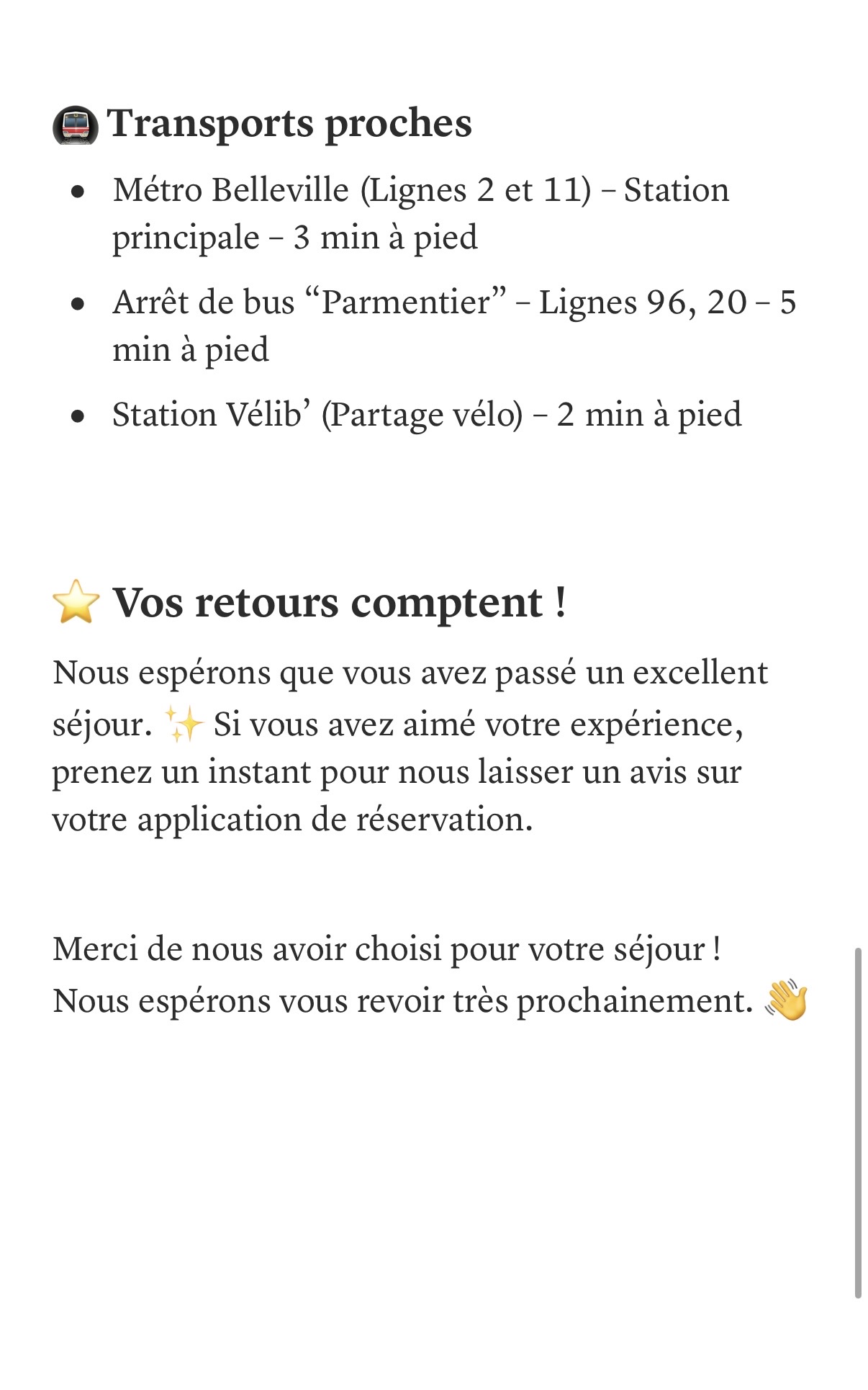 Recommandations locales